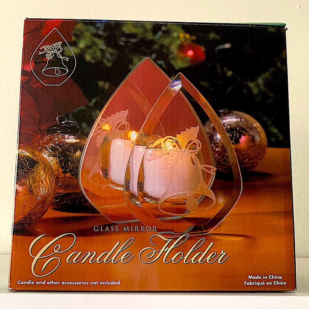 3/$25 ⭐️ Vintage Glass and Mirror Tea Light Candle Holder Christmas Decor